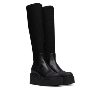 Reserved - Platform leather knee boots - Like new
